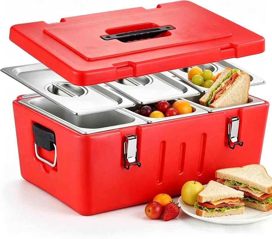 Geïsoleerde Warmhoudbox Draagbare Cateringbox Voedsel Transport Drielaagse Isolatie 25 Liter Meerkleurig