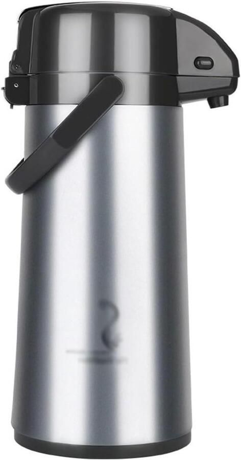 Geïsoleerde Waterkoker Thermoskan Koffiekan Dranken Warm Houden Met Veiligheidssluiting 2200 ml Capaciteit Zwart