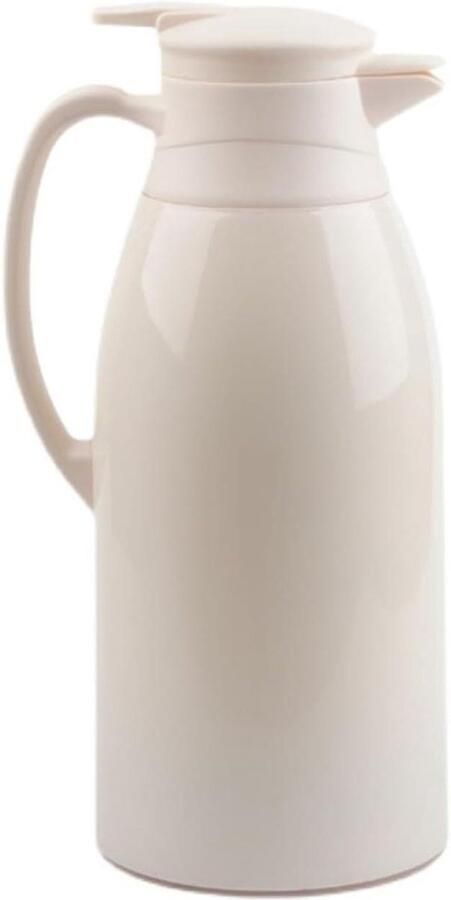 Geïsoleerde Waterkoker Thermoskan Koffiepot Dranken Warm Houden Vacuüm Glasvoering 1.9 Liter Wit