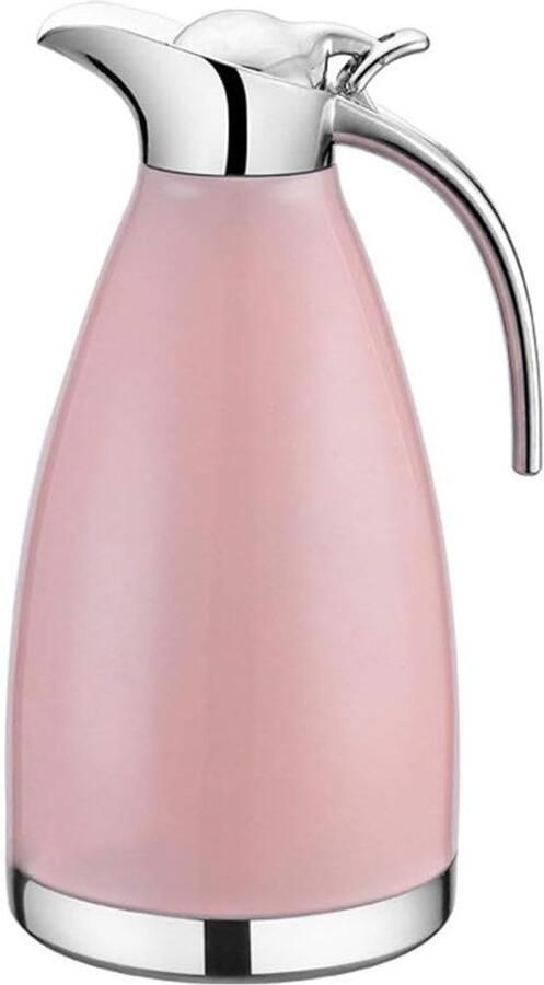 Geïsoleerde waterkoker Thermoskan theepot Warm houden drankjes Dubbelwandig roestvrij staal 1.5 liter Roze