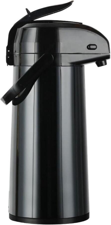 Geïsoleerde Waterkoker Thermoskan Warmhoudkan Dranken Warm Houden Pneumatische Dispenser 2200 ml Zwart