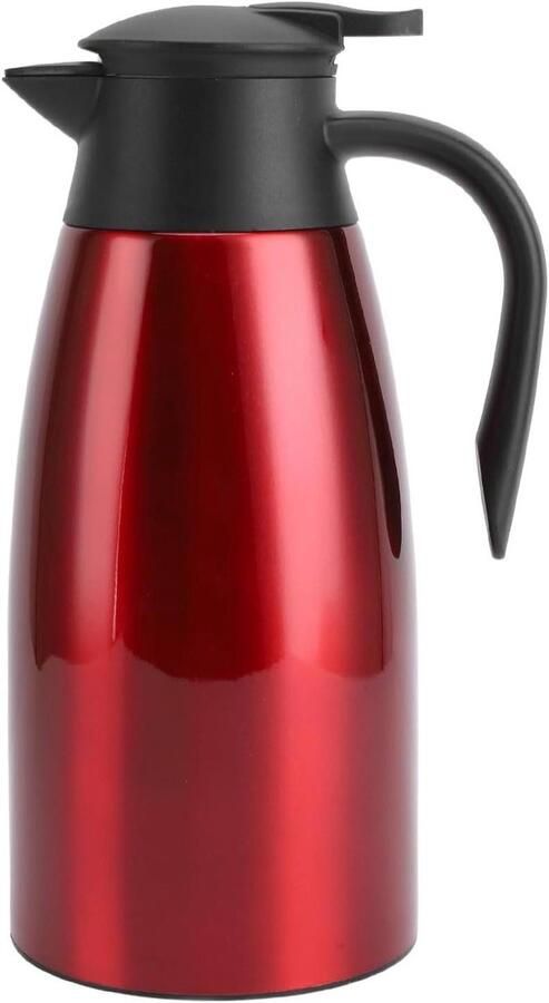 Geïsoleerde Waterkoker Warmhoudkan Thermos Dranken Warm Houden Vacuüm Dubbelwandig 2 Liter Capaciteit Bordeauxrood