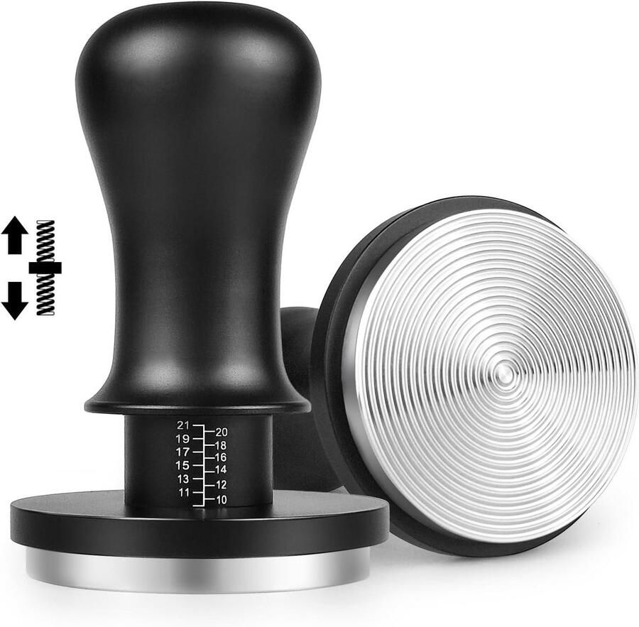 Gekalibreerde Espresso Koffiestamper 58mm met Vaste Druk en Geribbelde Basis