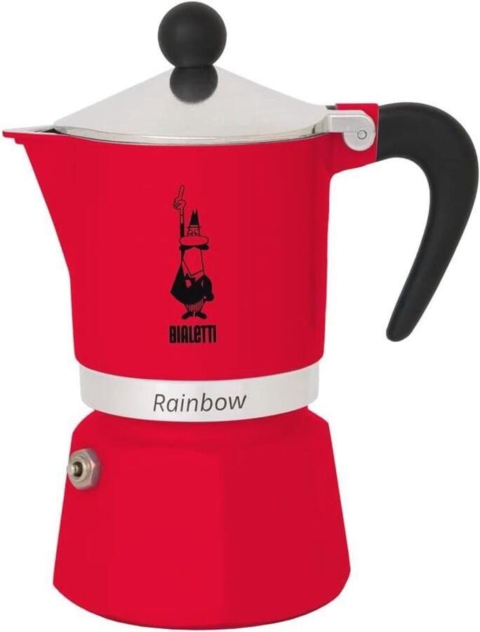 Gekleurd Aluminium Koffiezetapparaat voor 1 Kop Modern en Ergonomisch
