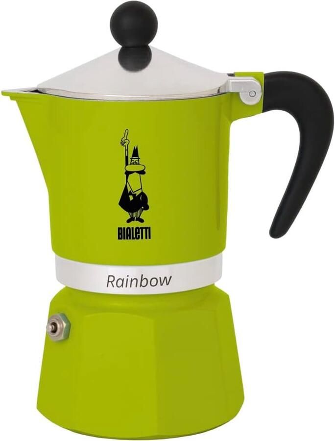 Gekleurd Aluminium Koffiezetapparaat voor 3 Kopjes Regenboog Design