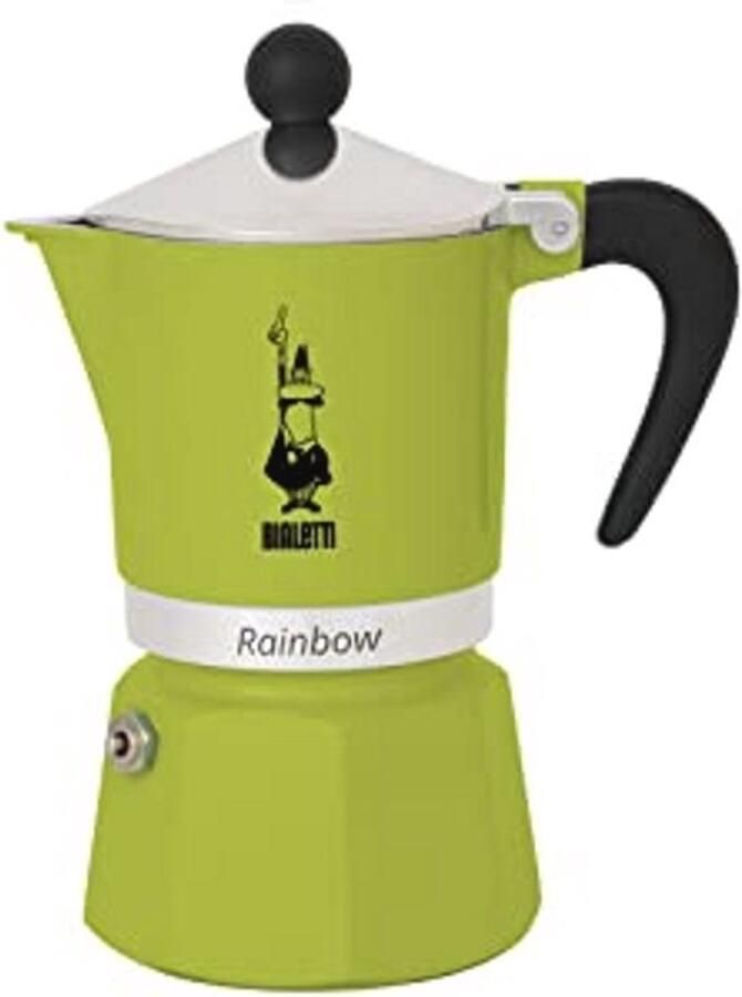 Gekleurd aluminium koffiezetapparaat voor 3 kopjes Regenboogdesign