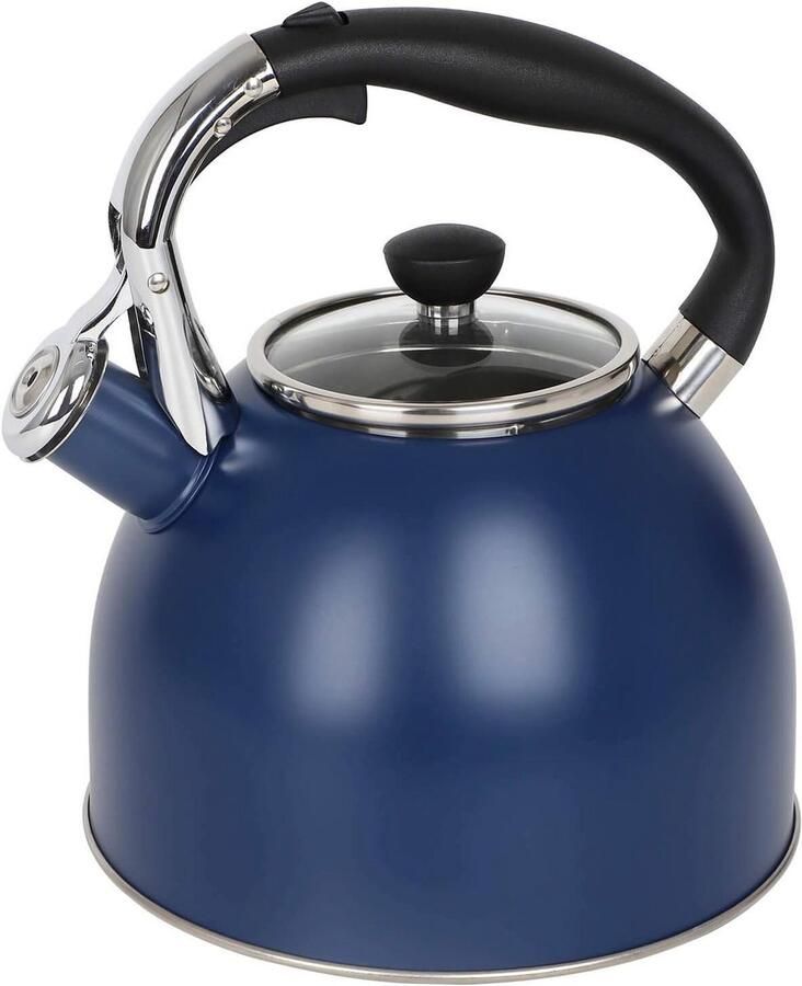 Gekleurde Waterketel Gefluit Ketel Water Koken Hittebestendig Handvat 2.5 Liter Marineblauw