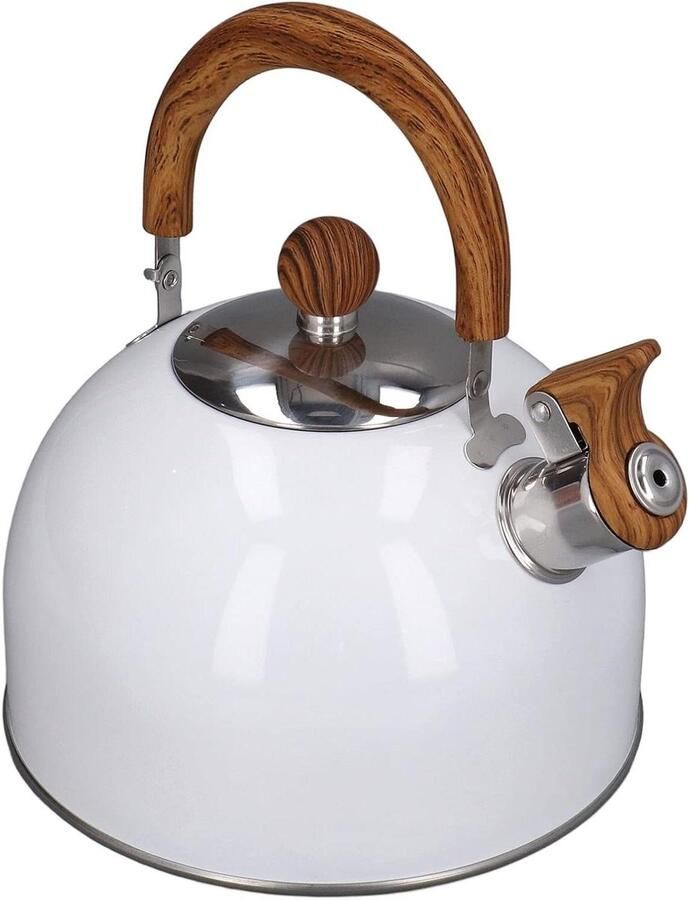 Geklokte Ketel Waterkoker Thee Zetten Snelle Verwarming 2.5L Wit