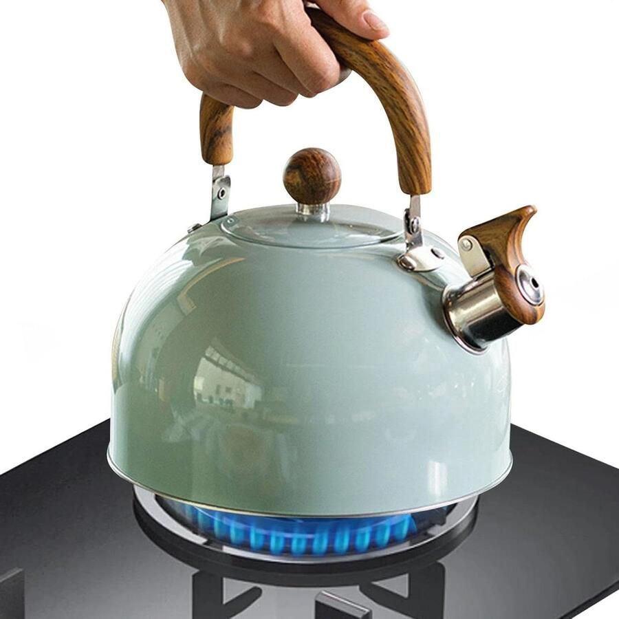 Geklokte Waterketel Theepot RVS Water Koken Luid Fluitende Melder 1.5L Grijs