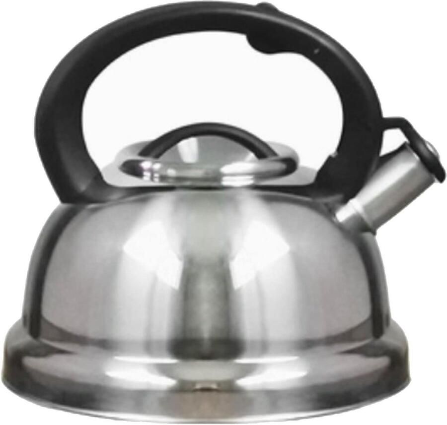 Geklokte Waterkoker Kookpan Fluitketel Koffie Thee Zetten Geschikt voor Alle Vuren 3 Liter Capaciteit Zilver