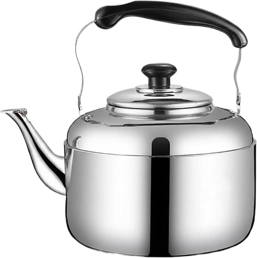 Geklokte Waterkoker Kookpan Fluitketel Water Koken Verdikt Roestvrij Staal 16cm Zilver