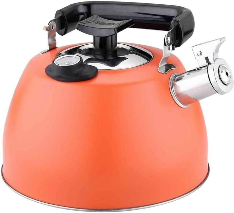 Fluitketel met Thermometer Theeketel Waterkoker Water Koken Ingebouwde Temperatuurmeter 3.5 Liter Oranje