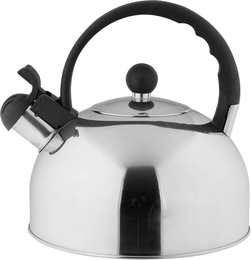 Geklokte Waterkoker Theepot RVS Water Koken Snelle Warmtegeleiding 2.5 Liter Zilver Zwart