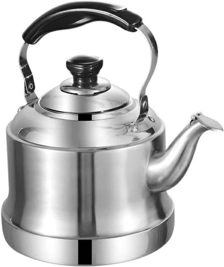 Geklokte Waterkoker Theepot RVS Water Koken Met Fluitje 1.5L Zilverkleurig