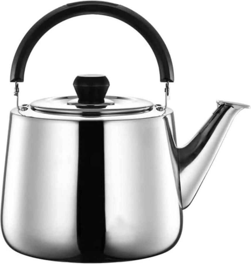Geklokte Waterkoker Theepot RVS Water Koken Met Fluitje 5L Zilver