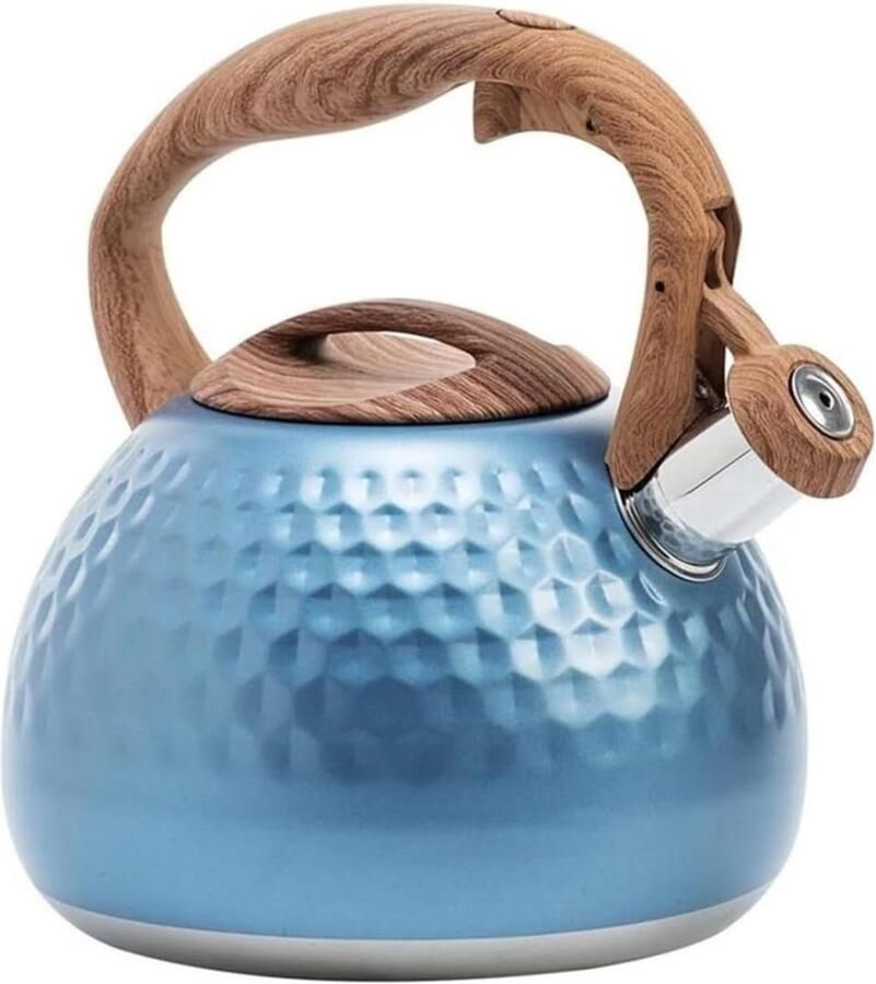 Geklokte Waterkoker Theepot RVS Water Koken Ingebouwde Fluit 2.8L Zilverkleurig