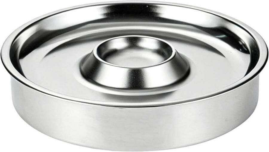 Gekoeld Serveerplateau Koelplaat Feest Hapjes Koel Houden Groot IJsreservoir 26x26x58cm Zilver