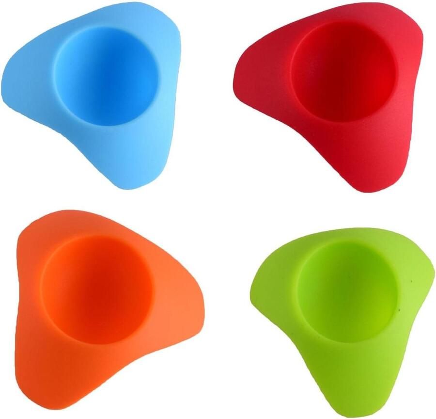 Gekookt Ei Houder Ei Cup Stand Ontbijt Serveren Hittebestendig Siliconen 4 Stuks Multicolor