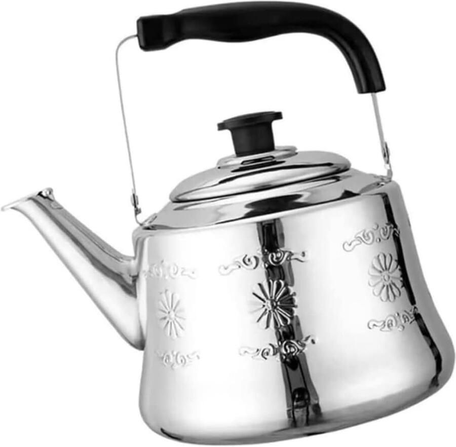 Gekookte Water Ketel Kookketel Thee Water Koken Fluit bij Kookpunt 4 Liter Zilver