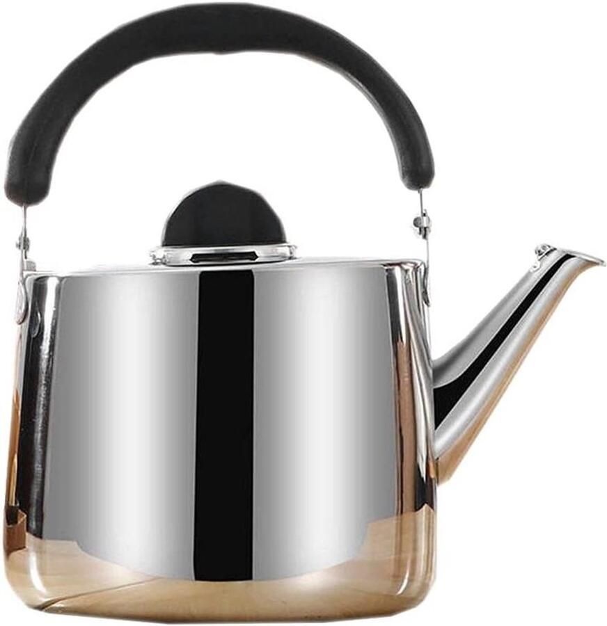 Gekookte Waterketel Waterkoker Fluitketel Water Koken Automatische Fluitfunctie 4 Liter Zilver