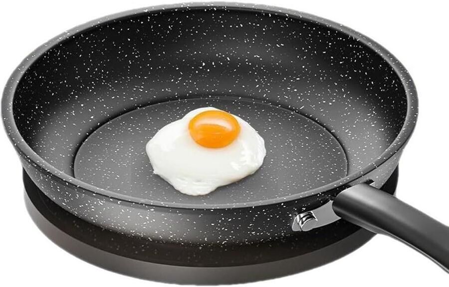 Gekruide gietijzeren bakplaat Keukenijzeren bakplaat Ontbijt Steak Ei Koekenpan Pannenkoekenpan Set Gegoten D-24CM