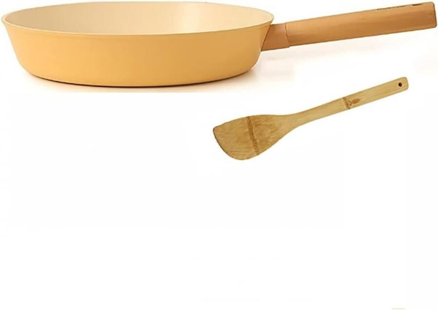 Gele Koekenpan Antiaanbak Pan Biefstuk Bakken Keramische Coating 28 cm Geel