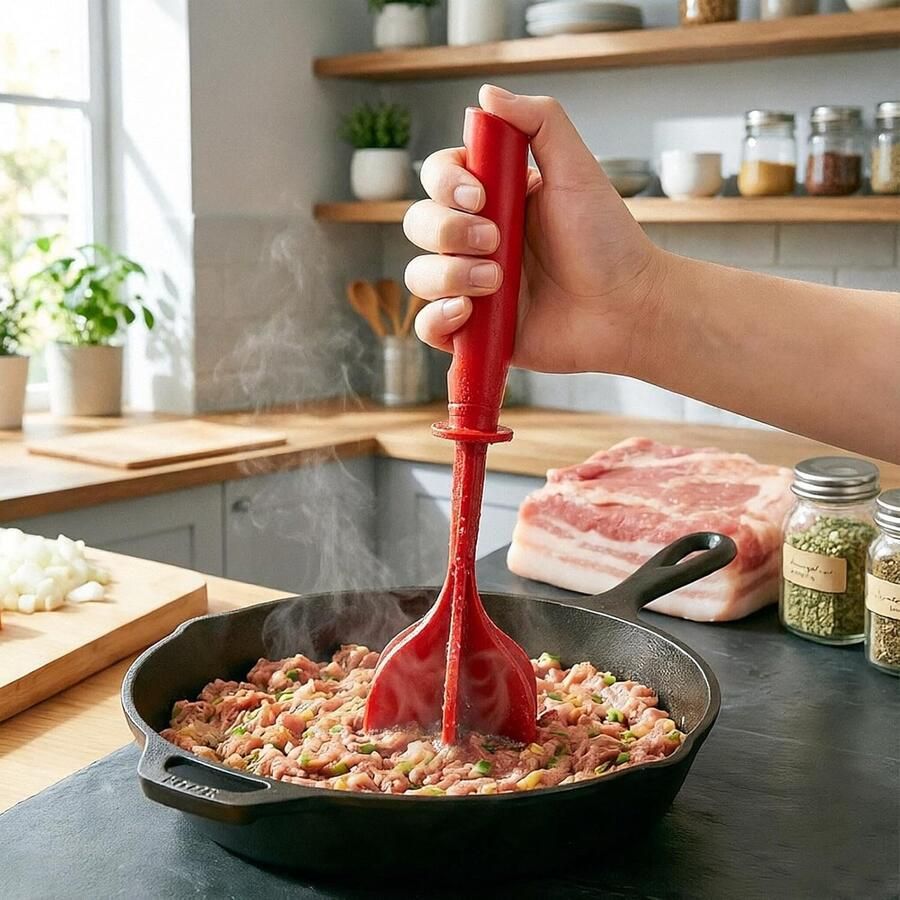 Gemalen Vlees Hakker Vleesmolen Keuken Maaltijd Voorbereiding Zes Gebogen Bladen 268 cm Rood