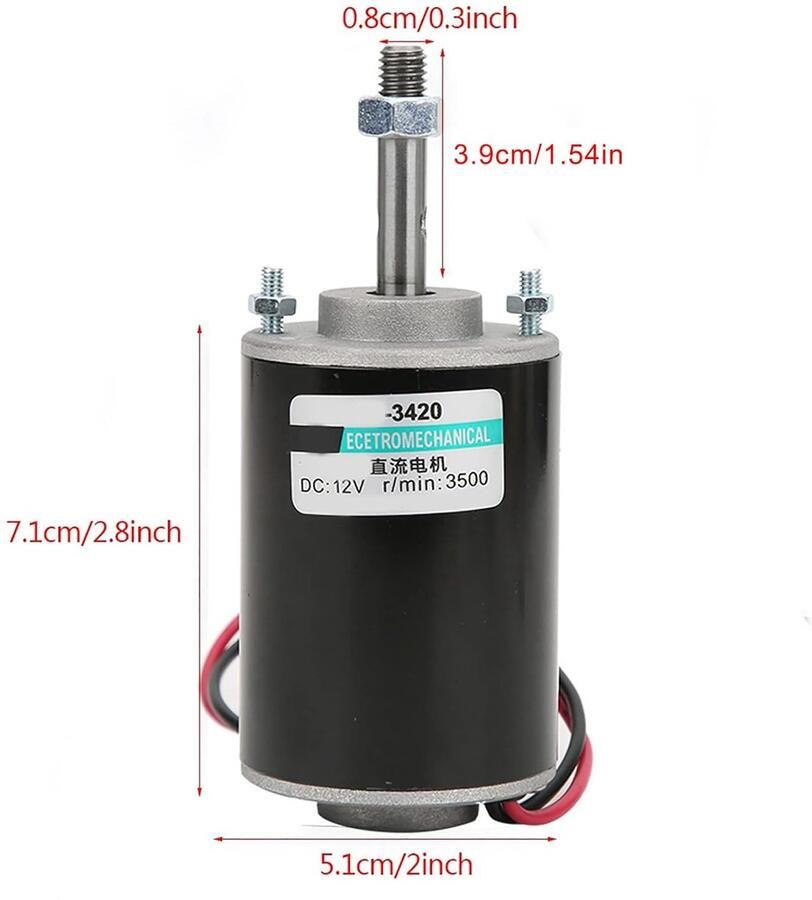 Generator Motor 12V 24V Dc Motor 200W Dc Motor Permanente Magneet Hoge Snelheid Laag Geluidsniveau Cw Ccw Mini Geborsteld Elektrische Motoren 30W (12V3500 tpm)