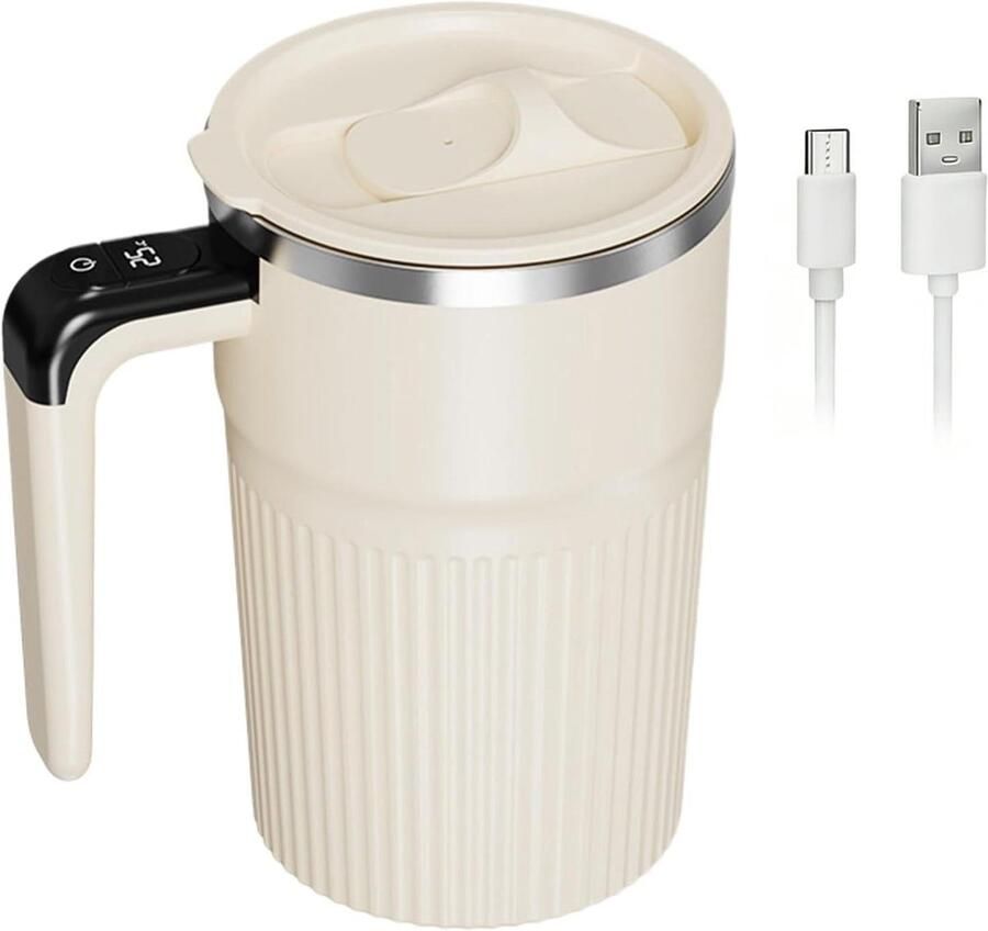 Genérico Zelfroerende 400 ml automatische mixbeker oplaadbaar draagbaar mengdeksel voor dranken reizen thuis kantoor school