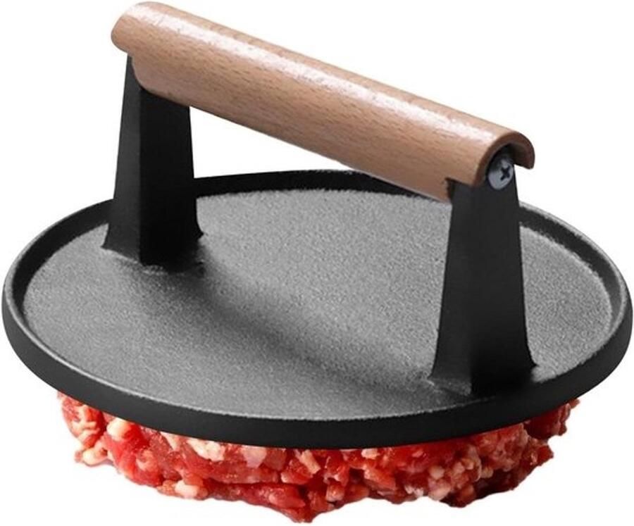 Générique Gietijzeren hamburgerpers robuuste vleespers van 17 5 cm plat roostergereedschap voor biefstuk en inktvis met zonder vlek perfect voor Smash hamburgers teppanyaki