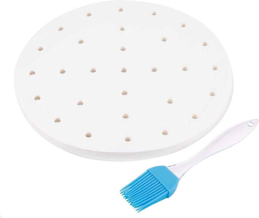 Geperforeerd Bakpapier voor Airfryer XXL Rond 200 Vellen Antiaanbakmat voor Hete Luchtcirculatie