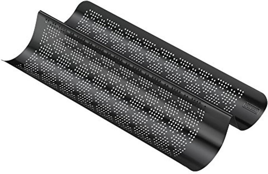 Geperforeerde Baguette Bakplaat voor 2 Baguettes 40 5 x 20 cm Antiaanbaklaag en Zuurdesem Bestendig