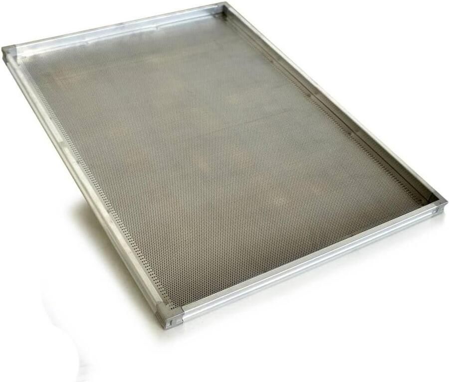 Geperforeerde Bakplaat Aluminium Plaat Bakken en Braden Op Frame 60 x 80 cm Aluminiumkleur