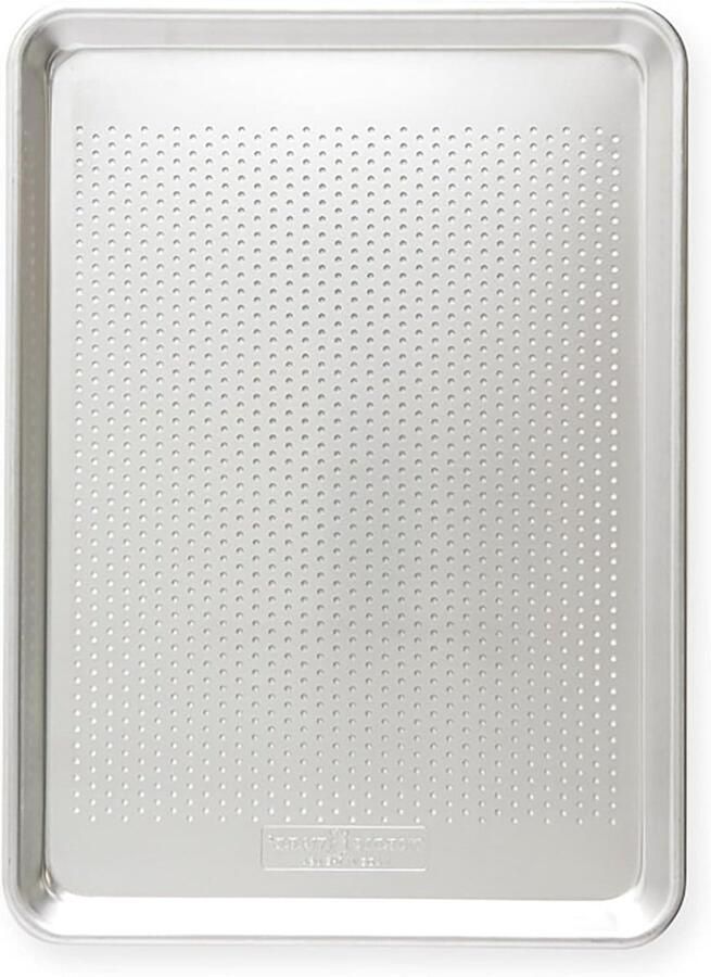 Geperforeerde Bakplaat Half Sheet Pan Gelijkmatig Bakken Aluminium Warmtegeleiding 45.5 x 32.8 x 2.7 cm Zilver