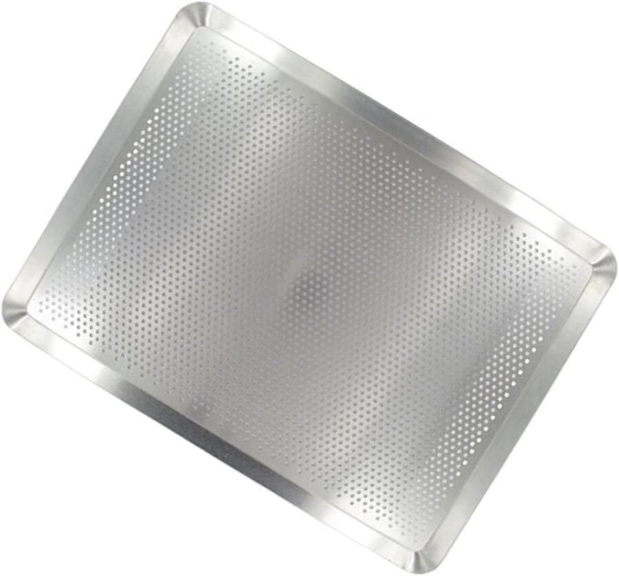 Geperforeerde Bakplaat Ovenplaat Aluminium Gelijkmatig Bakken Luchtcirculatie Door Gaten 40 x 30 x 15 cm Grijs