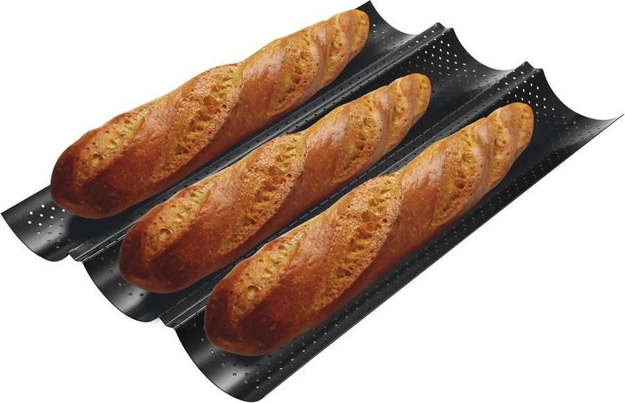 Geperforeerde Broodpan Stokbrood Bakvorm Zelf Brood Bakken Geperforeerd Ontwerp 38 x 245 cm Zwart
