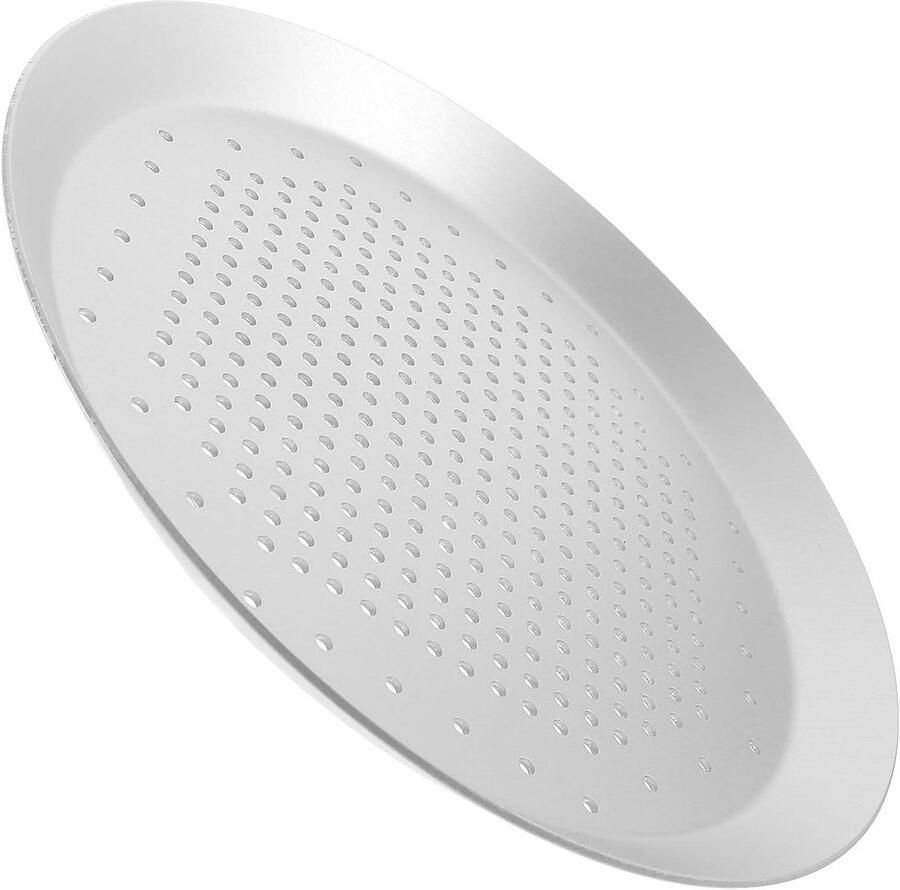 Geperforeerde Ovenplaat Pizzabakplaat Bakplaat Thuis Bakken Snelle Warmtegeleiding 19.5 x 19.5 x 1.3 CM Zilver