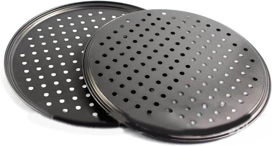 Geperforeerde Pizzaplaat Bakplaat Pizza Bakken Geperforeerd Design 32 cm Zwart