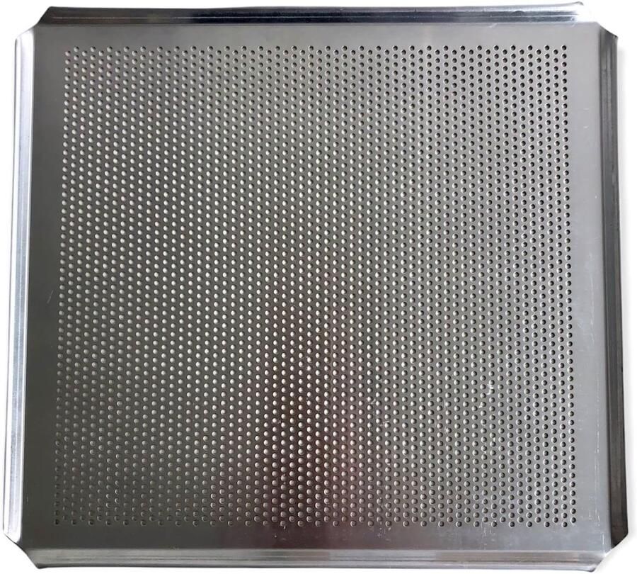 Geperforeerde Plaat Bakplaat Aluminium Professioneel Gebruik Duurzaam Materiaal 354x325x10 mm Zilver