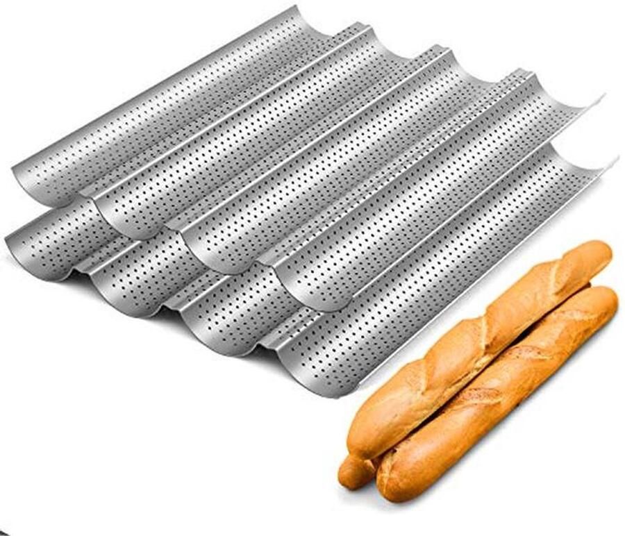 Geperforeerde Stokbrood Pan 2-Pack 15 x 13 voor Perfect Frans Brood Bakken