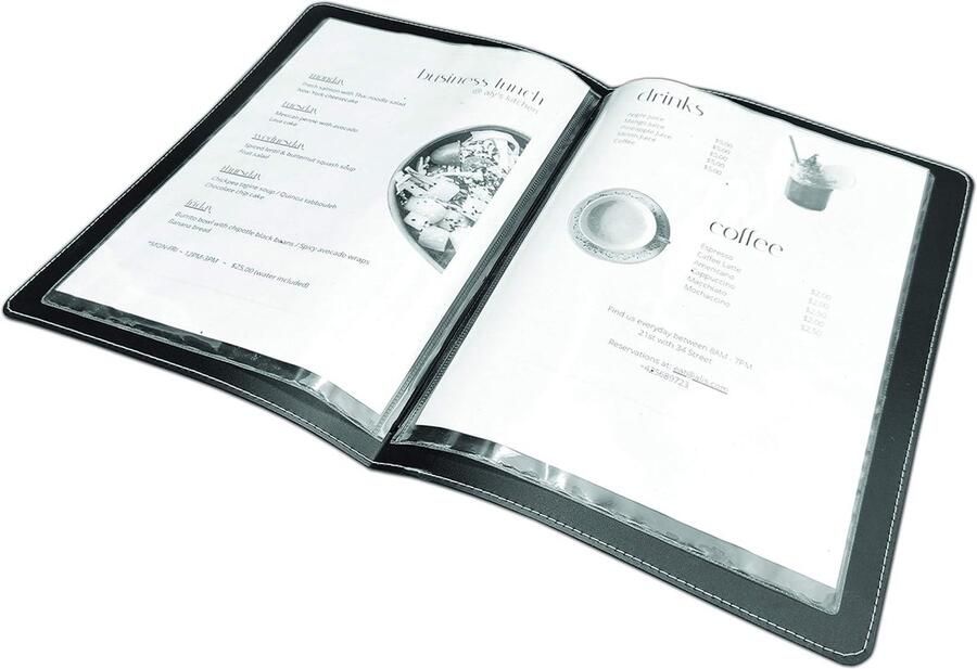 Gepersonaliseerde Menukaarten Menuhouders A4 Horeca Gebruik Met Gratis Gravure A4 formaat Grijs