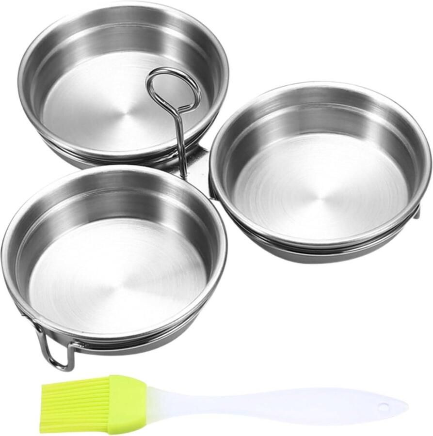 Gepocheerde eierdopjes Eistomer pan Ontbijt koken Anti-aanbak ontwerp 3 stuks Zwart