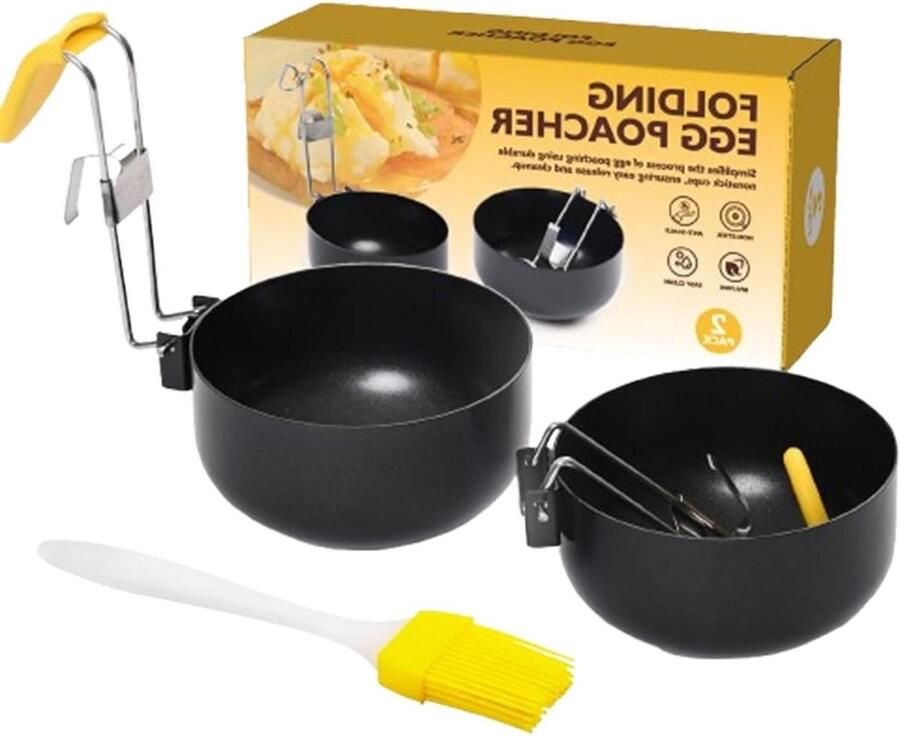Poach Eierkoker Eiervormer Boiler Ontbijt Bereiden Met Anti-aanbaklaag 148 x 79 x 52 cm Zwart