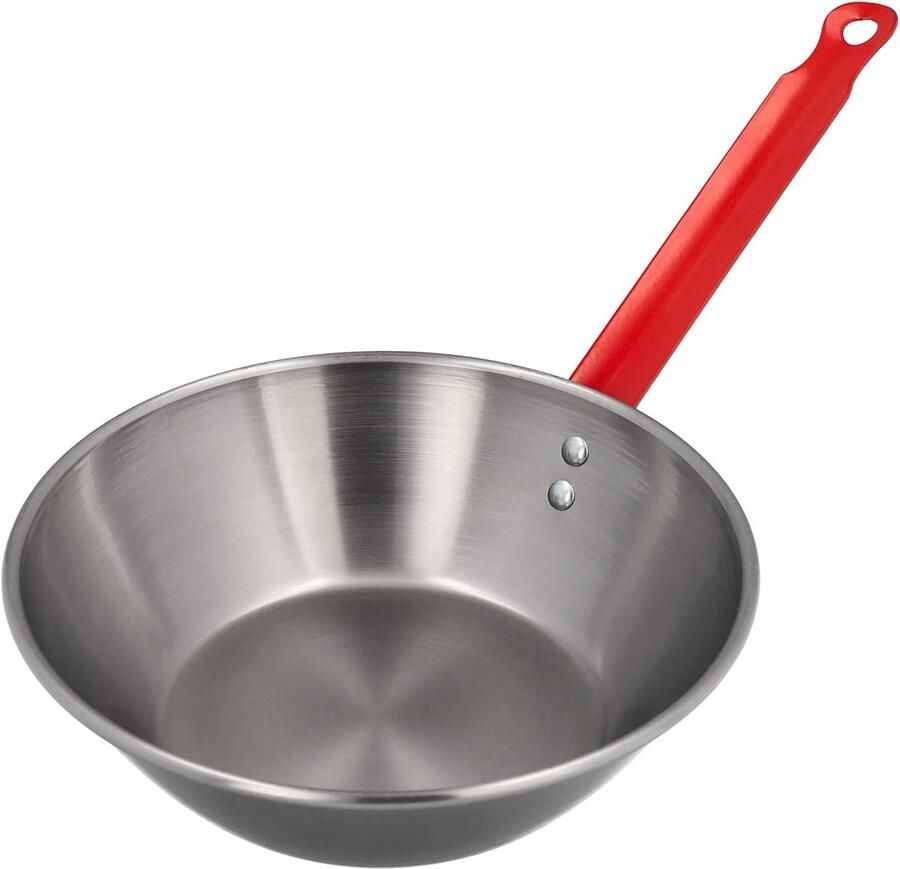 Gepolijste Braadpan Sauspan Langzaam Koken Geschikt voor Inductie 4.5 Liter Zilver