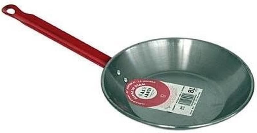 Gepolijste Stalen Braadpan Ondiepe Koekenpan Koken en Bakken Eén Handvat 12 stuks Zilver