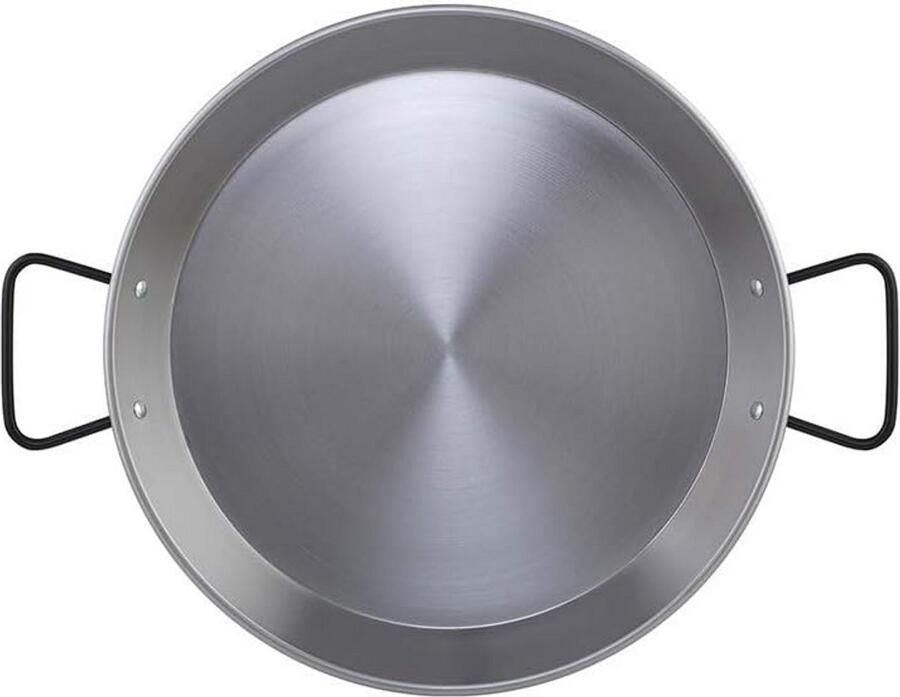 Gepolijste Stalen Paella Pan voor Inductie 8 Personen 38 cm