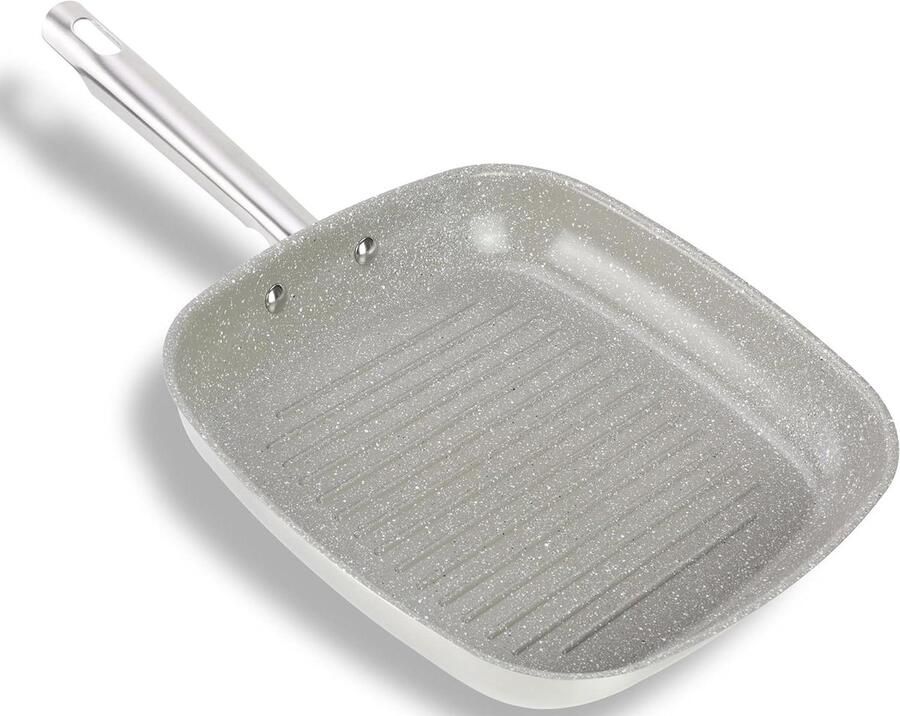 Geribbelde Grillpan Steakpan Koekenpan Gezond Grillen Keramische Antiaanbaklaag 28 x 28 cm Natura