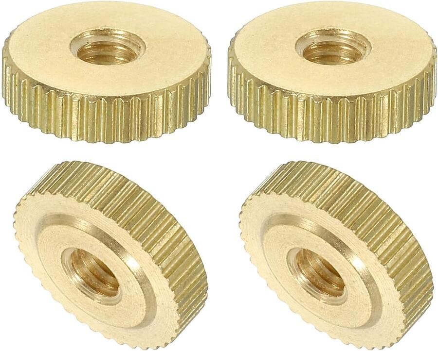 Geribbelde vlindermoeren 4 stuks M4 x D12 mm x H3 5 mm Gat doorgaand gat platte kop messing met kraag platte kop gat lus bevestigingselementen ronde knoppen voor 3D-printeronderdelen
