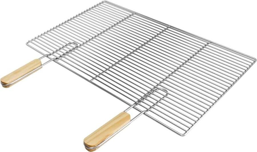 Germany Rechthoekig roestvrijstalen grillrooster met afneembare handgrepen 67 x 40 cm robuust en roestvrij voor Buschbeck grillhaard gasgrill vuurschalen vuurkorf grillrooster accessoires