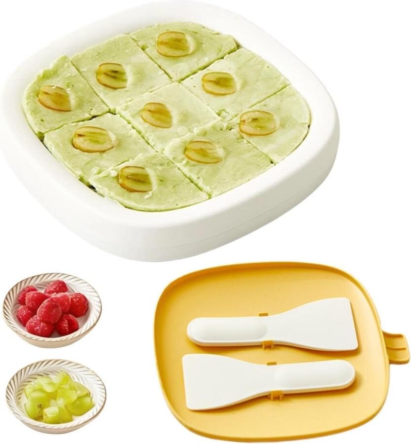 Gerolde IJs Machine IJsmaker Tray Desserts Maken Voedselveilig Roestvrij Staal 23x23x395 cm Crèmekleurig